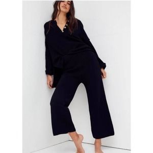 Free People Beach Hailee Knit Sweater Pants Black Size S